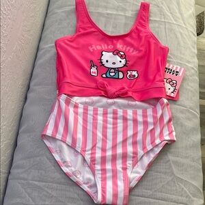 Hello Kitty Pink and White One Piece Swimwear